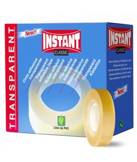 Instant Classic Cinta Adhesiva Transparente 12mm x 33m - Libre de PVC - Transparente