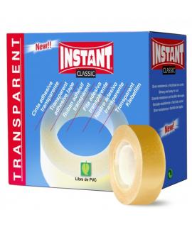 Instant Classic Cinta Adhesiva Transparente 19mm x 33m - Libre de PVC - Transparente