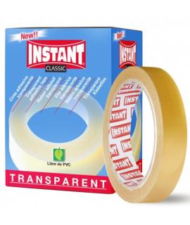 Instant Classic Cinta Adhesiva Transparente 19mm x 66m - Libre de PVC - Transparente