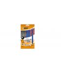 Bic Bu3 Pack de 10 Boligrafos Retractiles - Punta Media de 1mm - Trazo 0.32mm - Grip de Goma - Escritura mas Fluida - Colores Su
