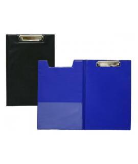 Biskmark Carpeta de PVC con Pinza Superior Metalica - Tamaño Folio - Bolsillo Interior - Colores Azul/Negro Aleatorios