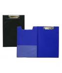 Biskmark Carpeta de PVC con Pinza Superior Metalica - Tamaño Folio - Bolsillo Interior - Colores Azul/Negro Aleatorios