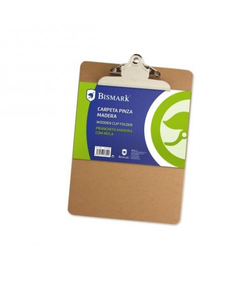 Bismark Carpeta Sujetapapeles con Base de Madera y Pinza Metalica - Formato A5