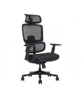 Cromad Senior SE1400 Silla de Oficina - Altura Ajustable con Elevador de Gas de Grado 4 - Reposacabezas y Respaldo Regulables - 