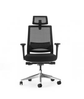 Cromad Senior SE1600 Silla de Oficina - Altura Ajustable con Elevador de Gas de Grado 4 - Soporte Lumbar y Reposacabezas Ajustab