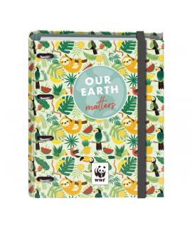 Dohe WWF Tropic Carpeta de 4 Anillas Mixtas de 35mm con Recambio de 100 Hojas - Formato Folio - Cierre con Goma - Incluye 4 Sepa