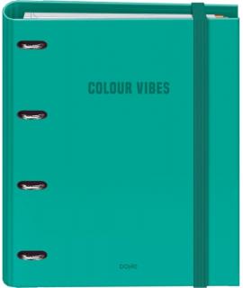 Dohe Colour Vibes Carpeta de 4 Anillas Mixtas de 35mm Recambio 100 Hojas Cuadricula 5mm - Formato A4 - Cierre con Goma - Incluye