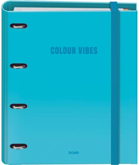 Dohe Colour Vibes Carpeta de 4 Anillas Mixtas de 35mm Recambio 100 Hojas Cuadricula 5mm - Formato A4 - Cierre con Goma - Incluye