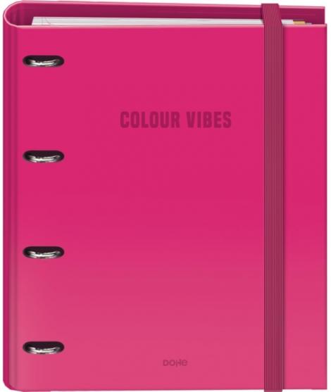 Dohe Colour Vibes Carpeta de 4 Anillas Mixtas de 35mm Recambio 100 Hojas Cuadricula 5mm - Formato A4 - Cierre con Goma - Incluye