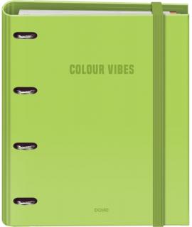 Dohe Colour Vibes Carpeta de 4 Anillas Mixtas de 35mm Recambio 100 Hojas Cuadricula 5mm - Formato A4 - Cierre con Goma - Incluye
