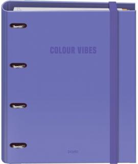 Dohe Colour Vibes Carpeta de 4 Anillas Mixtas de 35mm Recambio 100 Hojas Cuadricula 5mm - Formato A4 - Cierre con Goma - Incluye