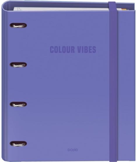 Dohe Colour Vibes Carpeta de 4 Anillas Mixtas de 35mm Recambio 100 Hojas Cuadricula 5mm - Formato A4 - Cierre con Goma - Incluye