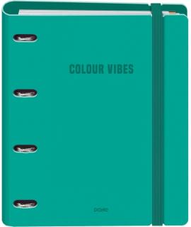 Dohe Colour Vibes Polyfoam Carpeta de 4 Anillas Mixtas de 35mm A4 Recambio 100 Hojas Cuadricula 5mm - Cubierta de Polyfoam 2mm -