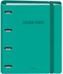 Dohe Colour Vibes Polyfoam Carpeta de 4 Anillas Mixtas de 35mm A4 Recambio 100 Hojas Cuadricula 5mm - Cubierta de Polyfoam 2mm -