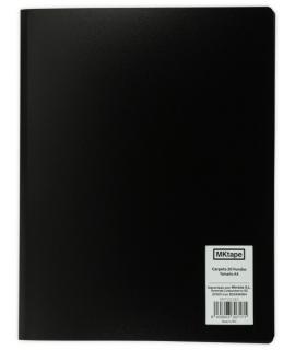 MKtape Carpeta con 20 Fundas Portadocumentos - Tamaño A4 - Color Negro