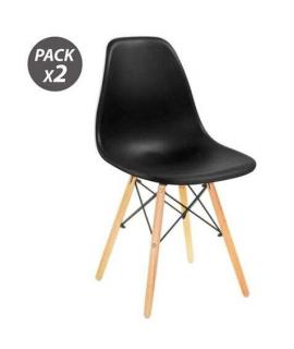 Muvip Pack 2 Sillas Design D100 - Color Negro
