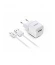 Urban Factory Powee Cargador de Pared USB-A 2.4 A/12W - Cable USB-A a USB-C de 1m - Color Blanco
