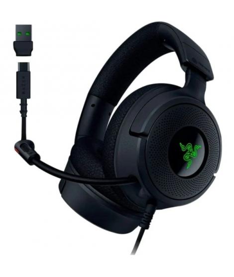 Razer Kraken V4 X Auriculares Gaming - Microfono Plegable Cardioide Razer HyperClear - Sonido 7.1 - Multiplataforma - Conexion U