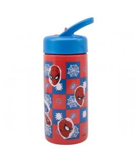 Safta Spider-Man Attack Botella 410ml - PVC Sin BPA - 7.4x17.8x6.4cm - Color Rojo y Azul