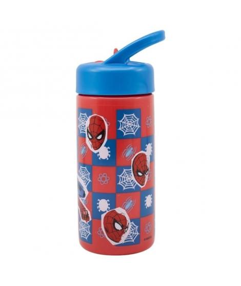 Safta Spider-Man Attack Botella 410ml - PVC Sin BPA - 7.4x17.8x6.4cm - Color Rojo y Azul