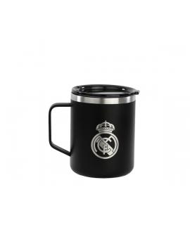Safta Real Madrid 2ª Equipacion 24/25 Taza de Acero Inoxidable 350ml - Doble Pared con Aislamiento - Base de Silicona - Conserva