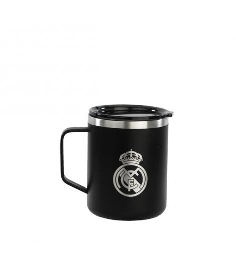 Safta Real Madrid 2ª Equipacion 24/25 Taza de Acero Inoxidable 350ml - Doble Pared con Aislamiento - Base de Silicona - Conserva