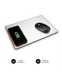 Subblim Alfombrilla de Escritorio Aluminio - Tamaño 10x10cm - Cargador Inalambrico Para Smartphone - Base Antideslizante - Borde