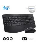 Subblim Dual Office Prowave Black Pack de Teclado Ergonomico + Raton 3200dpi Inalambricos Bluetooth 5.3 y Receptor USB - Bateria