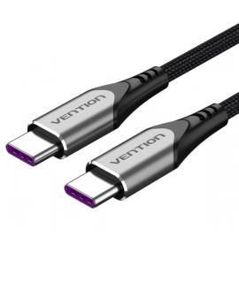 Vention Cable USB-C 2.0 a USB-C 2.0 5A 100W - 1.5m - Trenzado - Color Gris