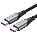Vention Cable USB-C 2.0 a USB-C 2.0 5A 100W - 1.5m - Trenzado - Color Gris