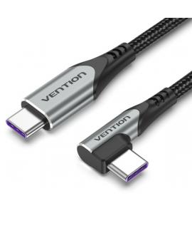 Vention Cable USB-C 2.0 a USB-C 2.0 5A 100W - 1m - Trenzado - Acodado - Color Gris