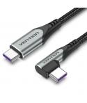 Vention Cable USB-C 2.0 a USB-C 2.0 5A 100W - 1m - Trenzado - Acodado - Color Gris