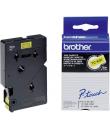 Brother TC601 Cinta Laminada Original para Rotuladora - Texto Negro sobre Fondo Amarillo - Ancho 12mm x 7 metros