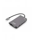 Urban Factory Hubee Plus HUB 10 en 1 - USB-C Macho - Hembra: USB-C/USB-A/HDMI/SD/MSD/JACK 3.5mm/RJ45/VGA Hembra - Color Gris Met