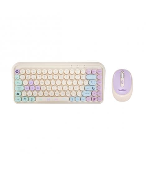 FR-TEC Tanooki Cozy Pack de Teclado Inalambrico Bluetooth y 2.4GHz + Raton Inalambrico Bluetooth y 2.4GHz 1600dpi, 3 Botones, Us