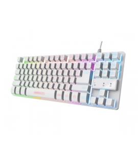 Trust Teclado de Membrana USB - Iluminacion LED - Cable de 1.35m - Color Blanco