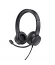 Trust Auriculares con Cable para Portatil - Microfono Ajustable - Diadema Ajustable - Control de Volumen - Color Negro