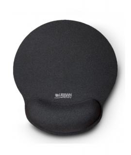 Urban Factory Softee Alfombrilla Raton Ergonomica con Reposamuñecas - Base Antideslizante - Medidas 25*22cm - Color Negro