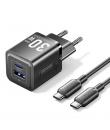 Vention Cargador de Pared GaN USB-C 30W - Cable USB-C 1m - Color Negro