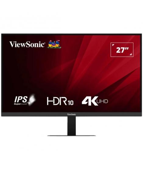 ViewSonic VA2708-4K-HD Monitor LED 27" IPS UHD 4K HDR - Respuesta 4ms - 16:9 - Ajustable de Inclinacion - HDMI, DisplayPort, Aud