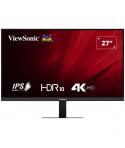 ViewSonic VA2708-4K-HD Monitor LED 27" IPS UHD 4K HDR - Respuesta 4ms - 16:9 - Ajustable de Inclinacion - HDMI, DisplayPort, Aud