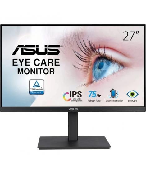 Asus Monitor 27" IPS LED FullHD 1080p 75Hz - Respuesta 5ms - Ajustable en Altura y Giratorio - Angulo de Vision 178° - 16:9 - HD