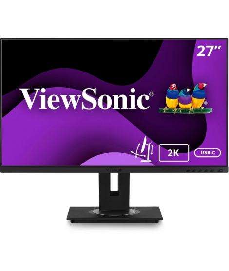 ViewSonic VG2756-2K Monitor LED 27" IPS QHD 2K HDR - Respuesta 14ms - Altavoces 2W - 16:9 - Ajustable en Altura, Giratorio e Inc
