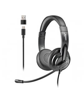 NGS VOX605-C Auriculares USB-C con Microfono - Microfono Regulable y Flexible - Almohadillas y Diadema Acolchadas - Diadema Ajus