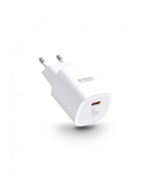 Urban Factory Powee Cargador de Pared USB-C 3A/30W - Enchufe UE - Color Blanco