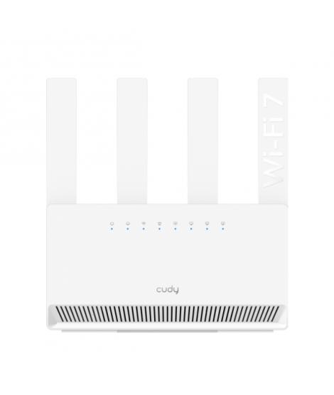 Cudy Router WiFi 7 Gigabit Dual Band BE3600 - Velocidad hasta 1000Mbps - 4 Puertos - 4 Antenas Fijas de 5dBi - Tecnologia MU-MIM