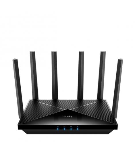 Cudy Router WiFi 7 Dual Band Gigabit BE6500 - Velocidad hasta 1000Mbps - 4 Puertos - 4 Antenas Fijas de 5dBi - Tecnologia MU-MIM