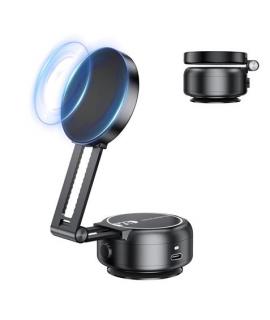XO C166 Soporte de Coche para Smartphones - Succion Electrica - Bateria Integrada - Brazo Telescopico - Anclaje Magnetico - Colo