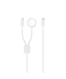 XO Cable USB 2 en 1 - 60W - Tipo C + Carga Magnetica Apple Watch - 1 Metro - Color Blanco