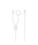 XO Cable USB 2 en 1 - 60W - Tipo C + Carga Magnetica Apple Watch - 1 Metro - Color Blanco